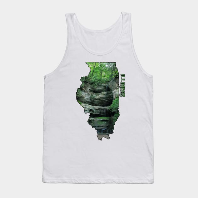 Illinois State Outline (Starved Rock State Park) Tank Top by gorff